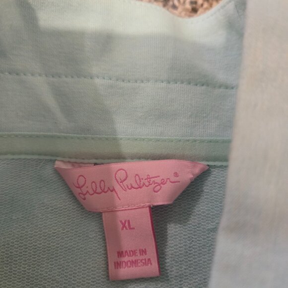 Lilly Pulitzer Cabella Cutout Popover Sweatshirt Light Blue XL - Picture 3 of 5
